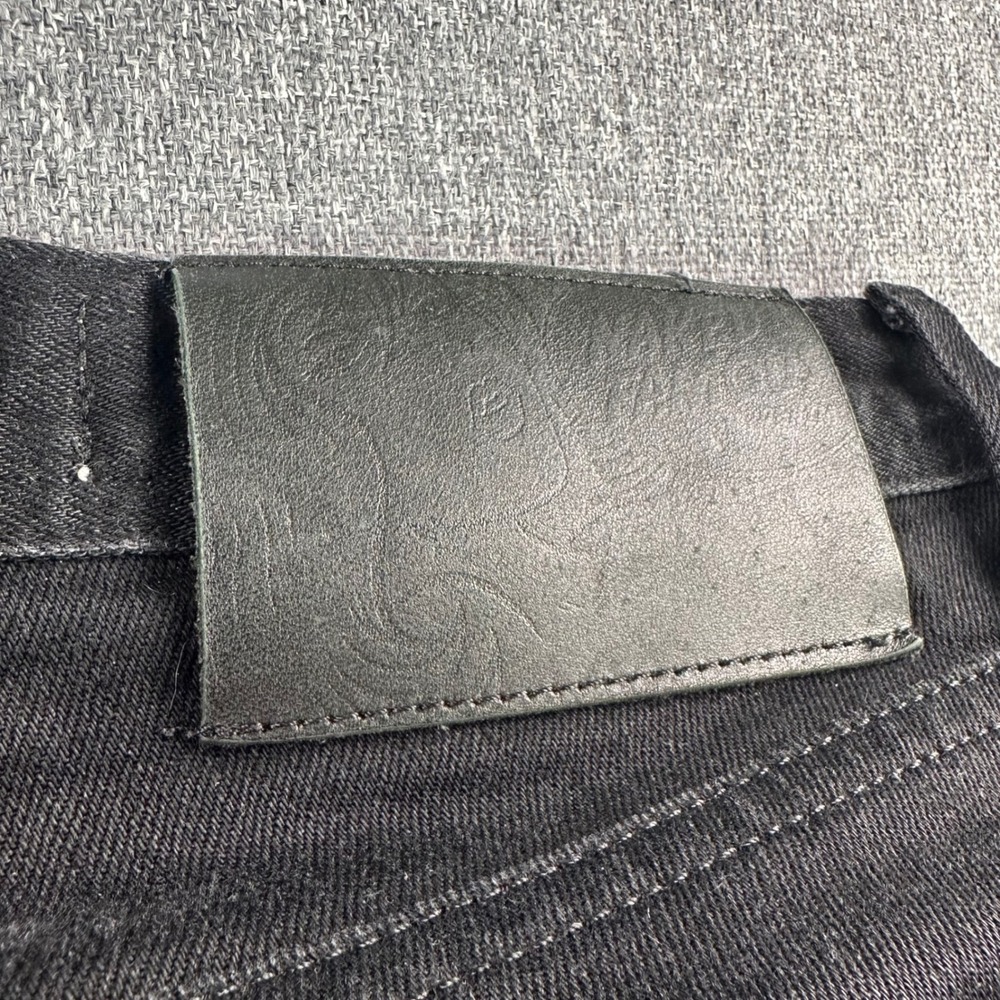 Naked & Famous Jeans Mens 28 Weird Guy Black Cobra Stretch Selvedge Button Fly - Picture 7 of 12
